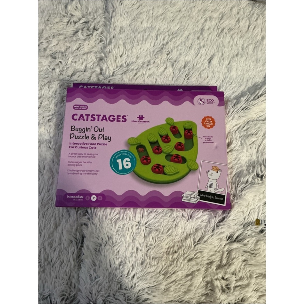 Nina Ottosson Catstages Buggin' Out Interactive Cat Food Puzzle Green/Red